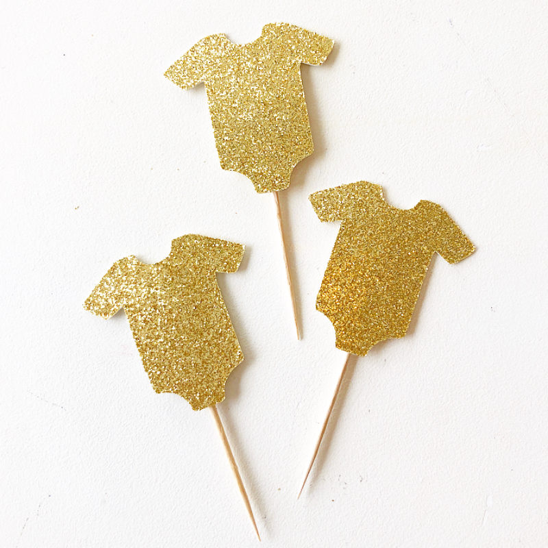 Glitter Baby Cupcake Toppers
