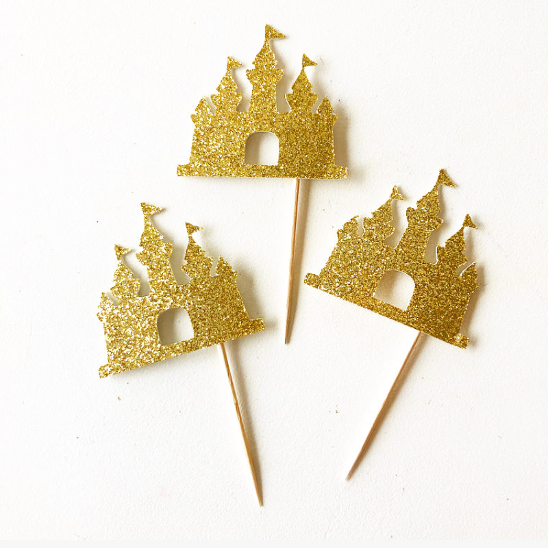 Glitter Castle Cupcake Toppers