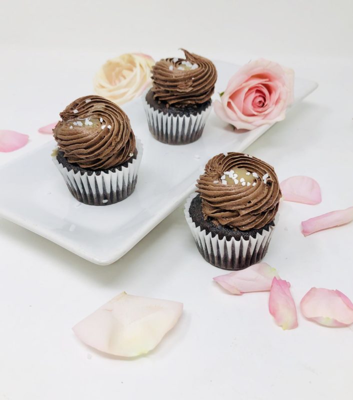 Chocolate Salted Caramel Mini Cupcakes