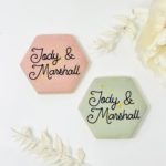Personalized Hexagon Wedding Cookies
