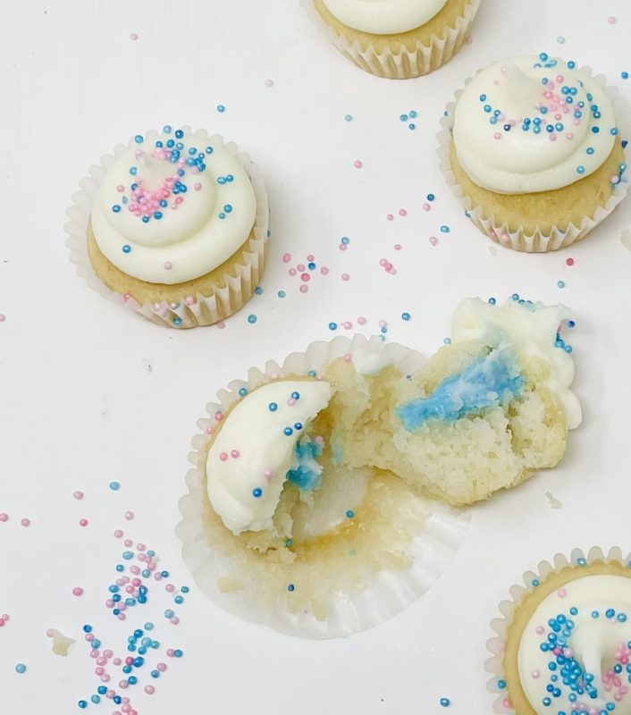 Vegan Gender Reveal Mini Cupcakes