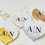 Monogrammed Heart Wedding Cookies