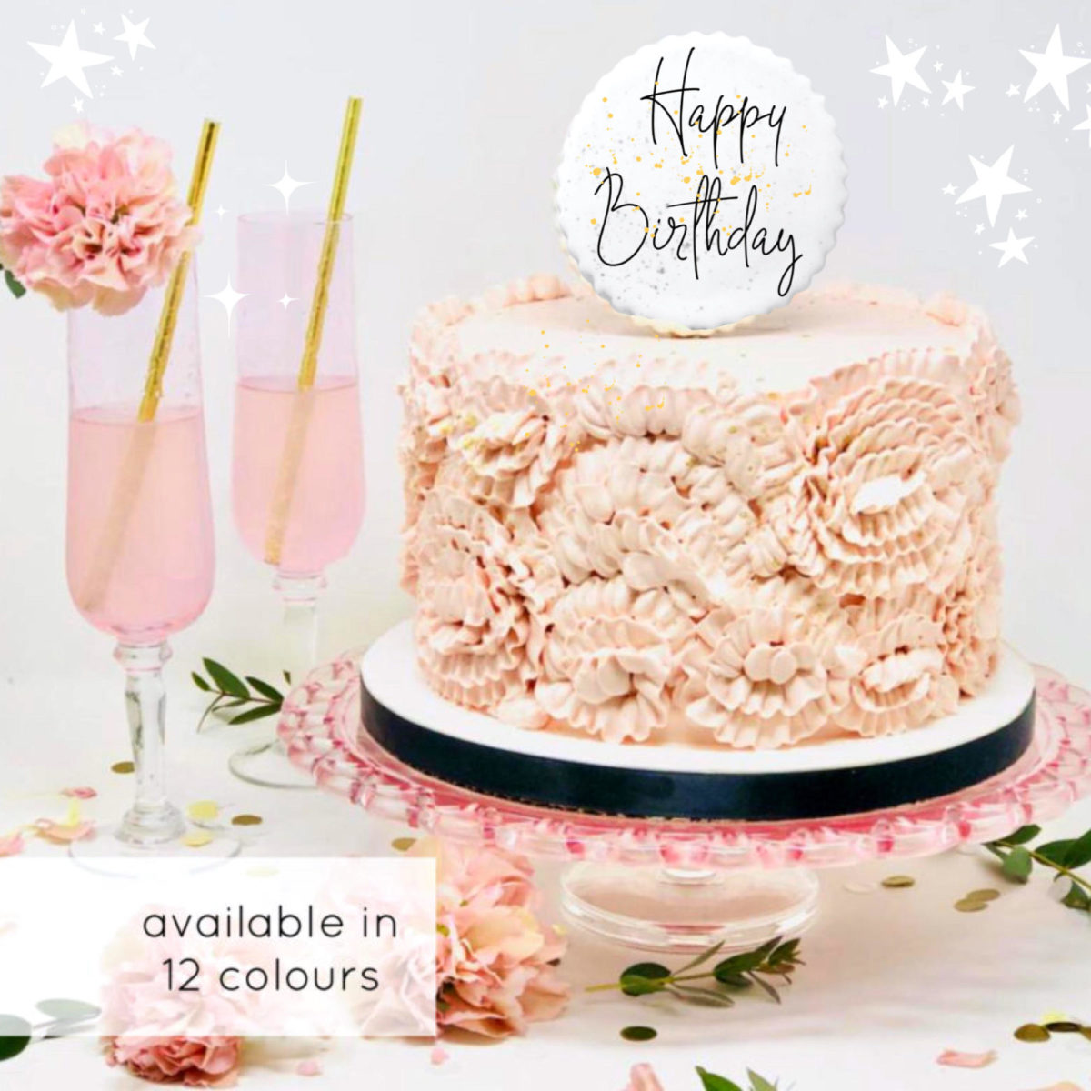 Luxe Ruffled Rose Cake