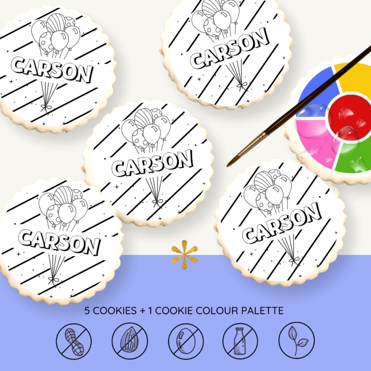 Custom DIY Birthday Name Cookie Paint Kit