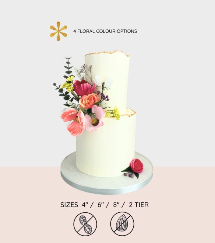 Gold Edge Wedding Cake